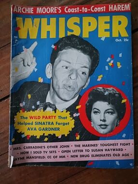 Whisper Vintage Magazine October 1956, Frank Sinatra, Queen Elizabeth